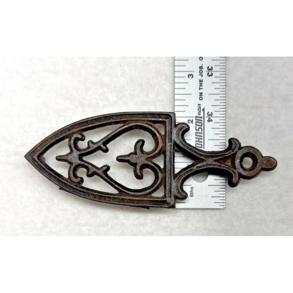 Cast Iron Sad Iron Trivet Lot of 4 Ornate Victorian Flat Iron Trivets Vintage